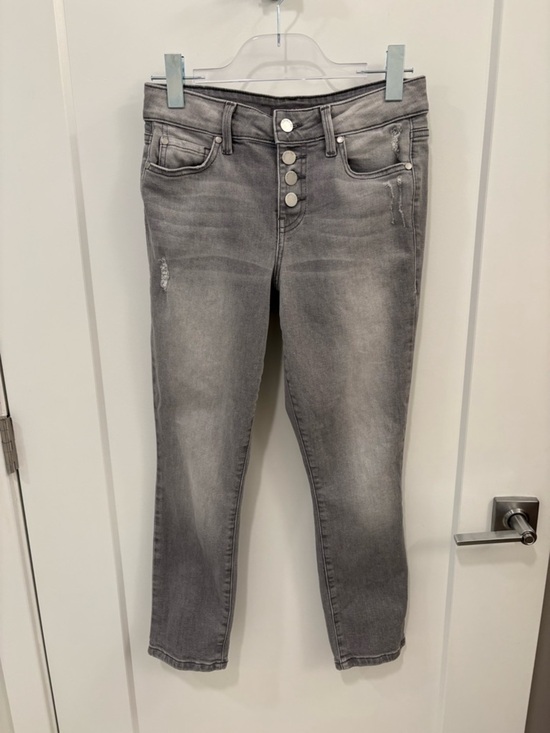 Level 99 Denim - Level 99 Grey Faded Distressed Skinny Ankle Button Fly Jeans Size 26